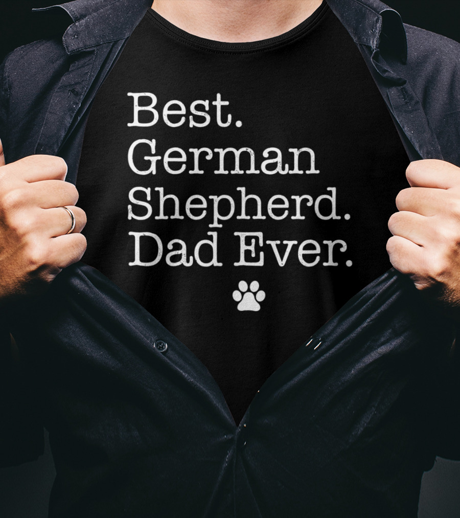 Best German Shepherd Dad Ever Paw Prints T-Shirt