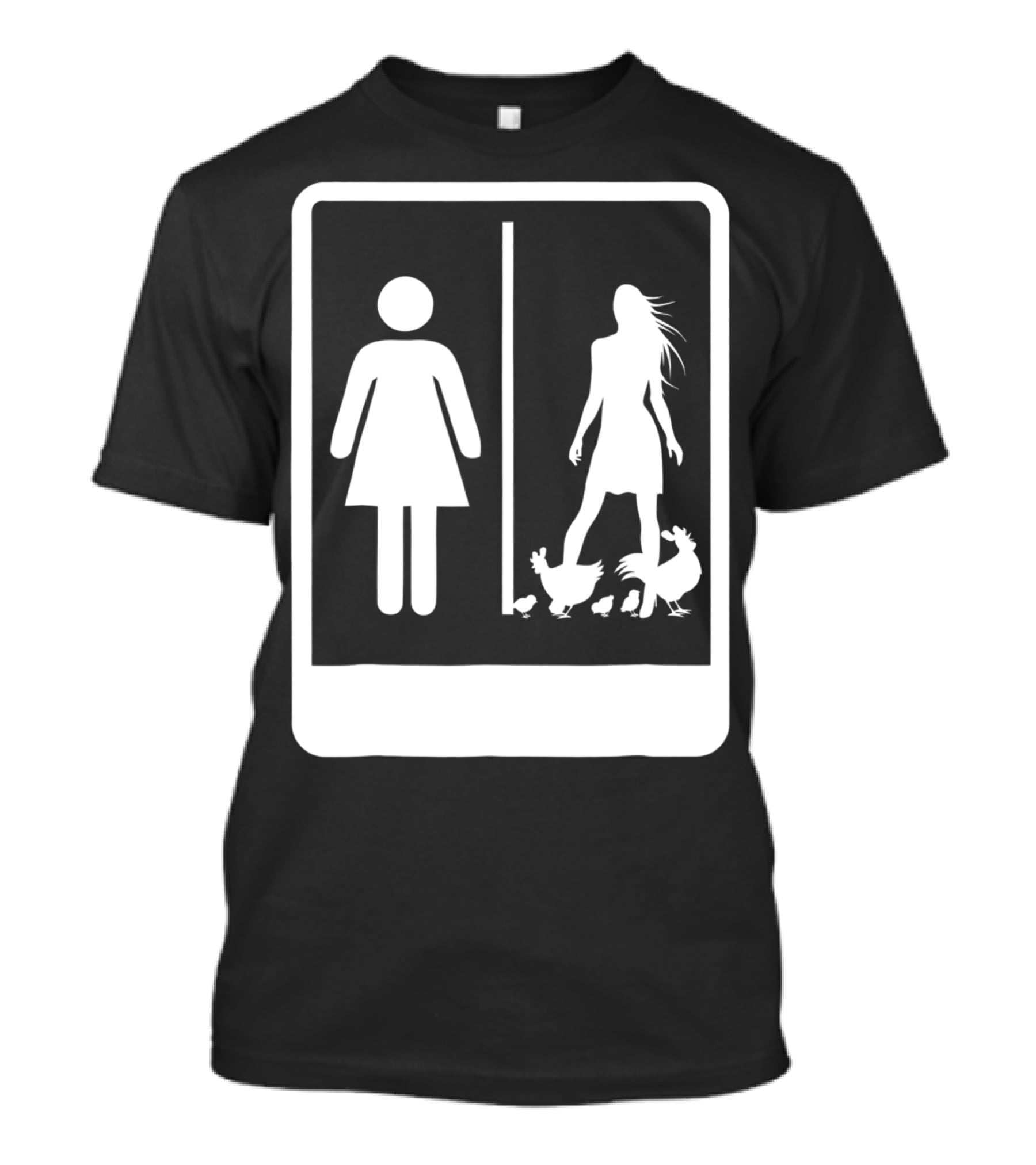 Chicken Dad Funny Rooster My Wife Farmers43 Silhouette Duo With Chickens T-Shirt