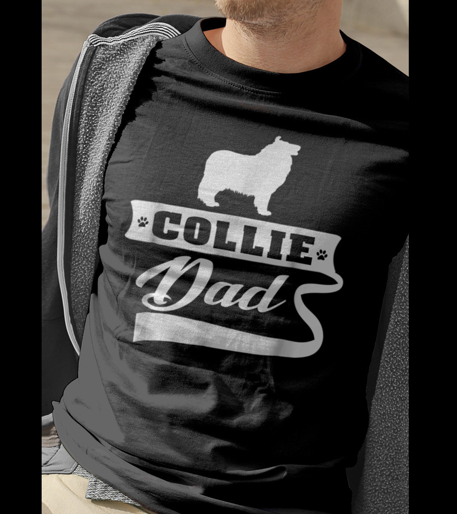 Collie Dad Dog Mens Animal Dogs T-Shirt