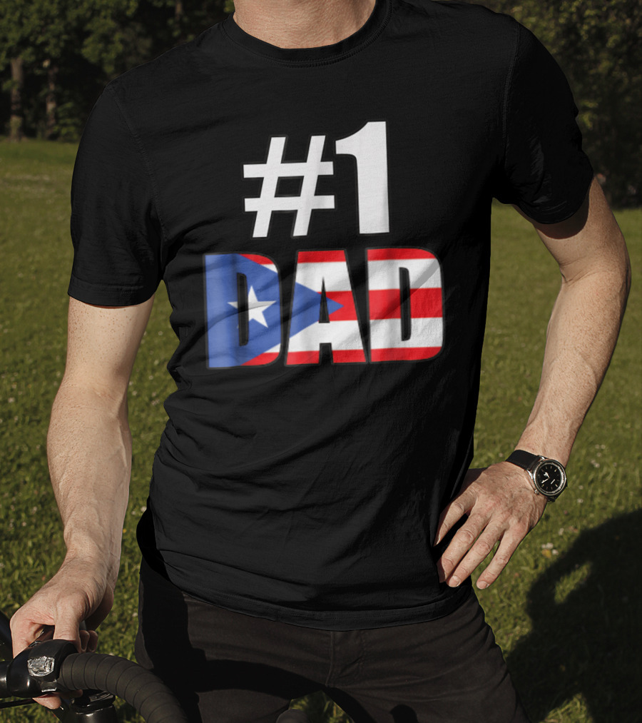 1 Dad Puerto Rico Flag T-Shirt