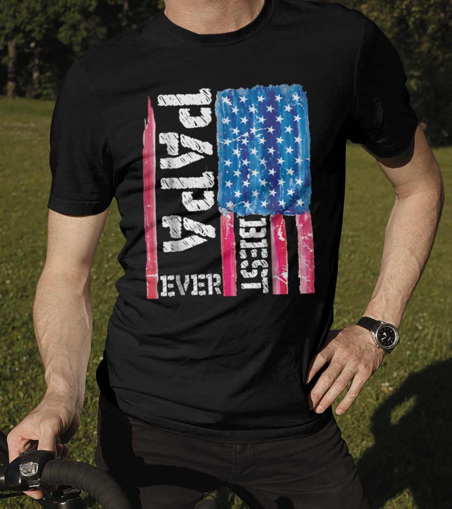 Best Papa Ever Distressed American Flag T-Shirt