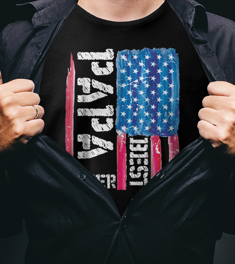 Best Papa Ever Distressed American Flag T-Shirt