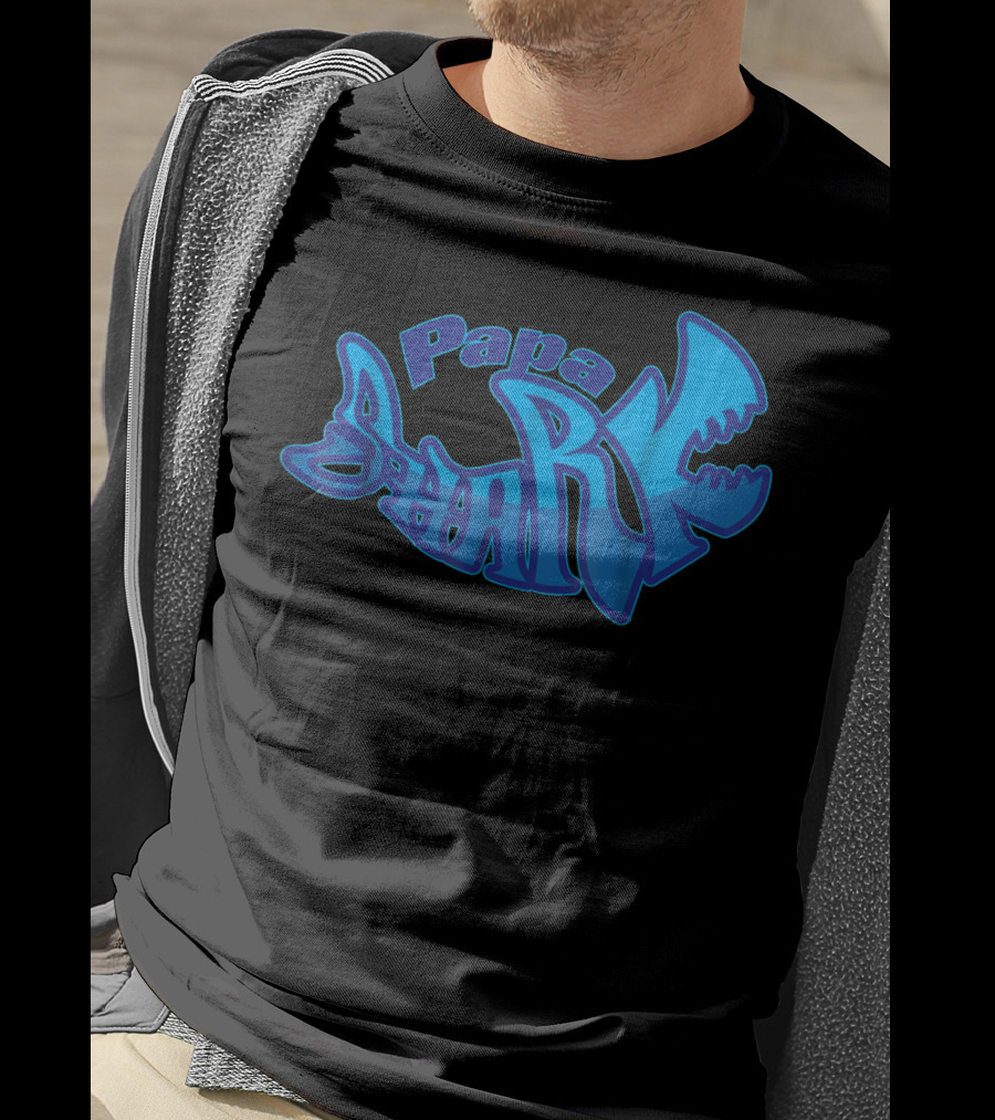 Papa Shark Cute Stylist Dad Fathers Husband91 T-Shirt