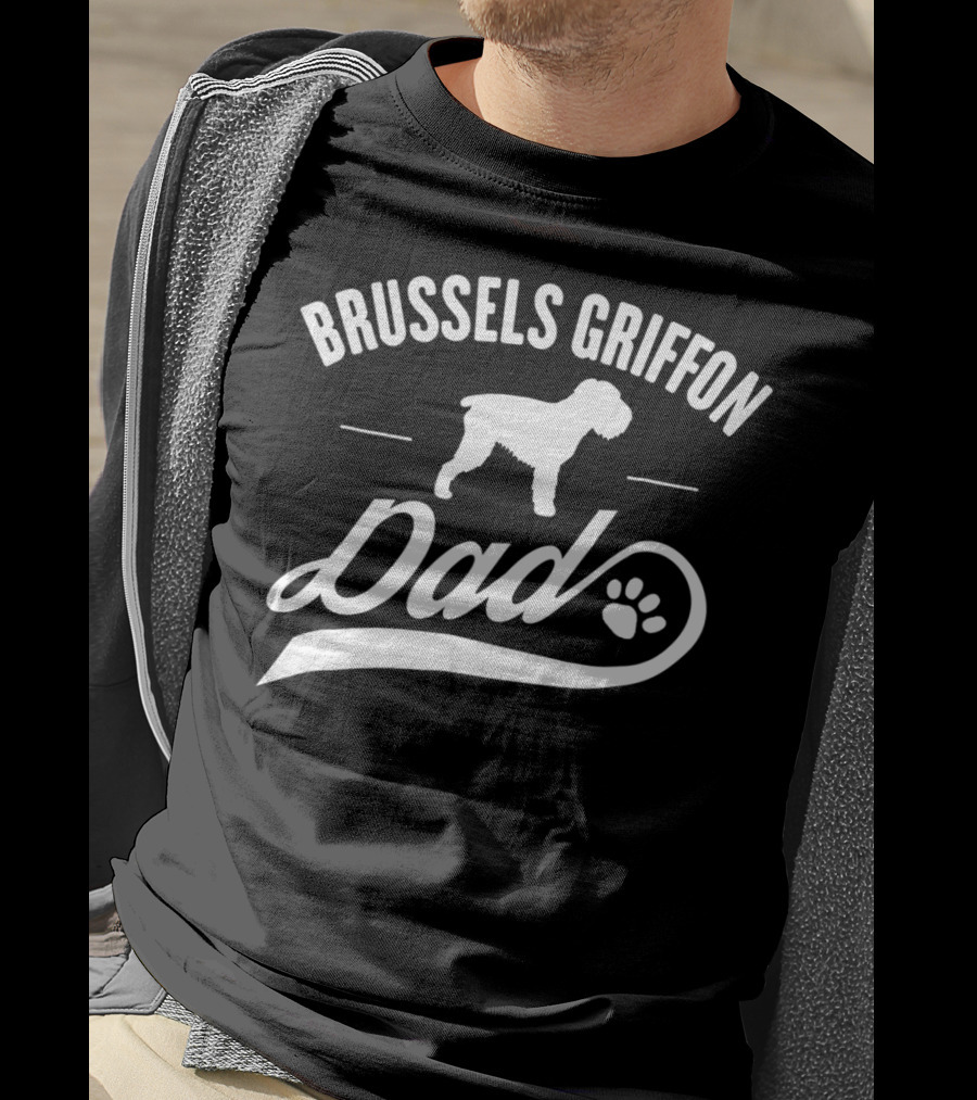 Brussels Griffon Dog Dad Paw Lover T-Shirt