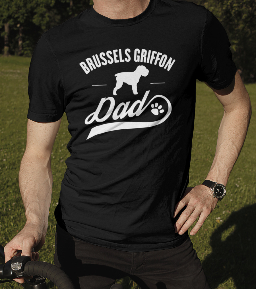Brussels Griffon Dog Dad Paw Lover T-Shirt