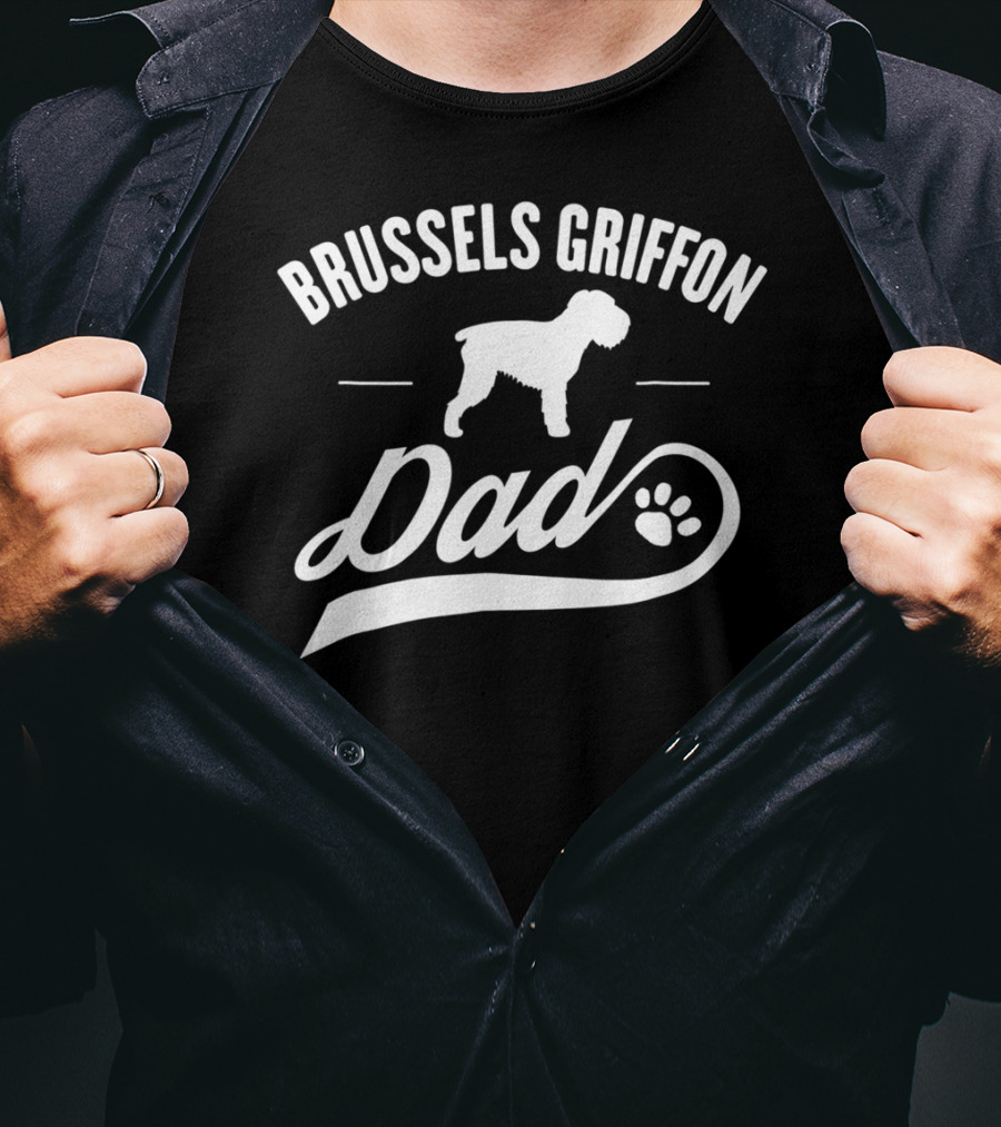 Brussels Griffon Dog Dad Paw Lover T-Shirt