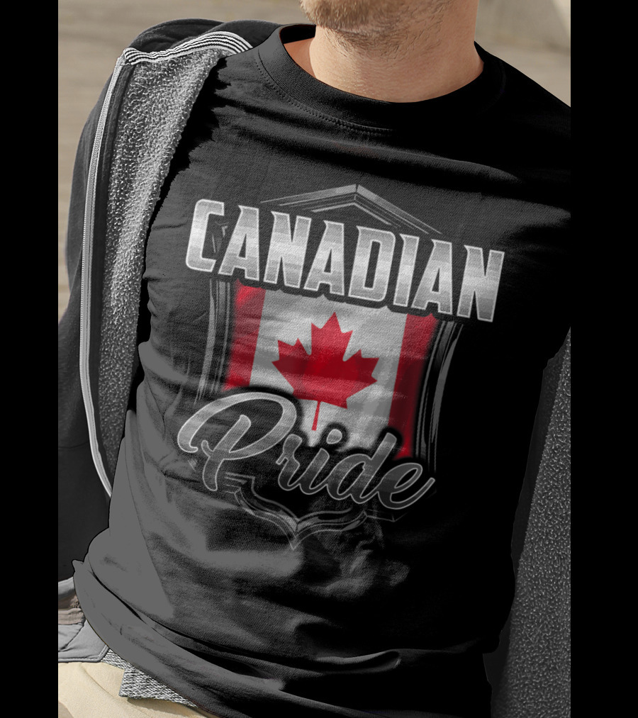 Canadian Pride Dad Family Heritage Roots90 Maple Leaf Shield T-Shirt