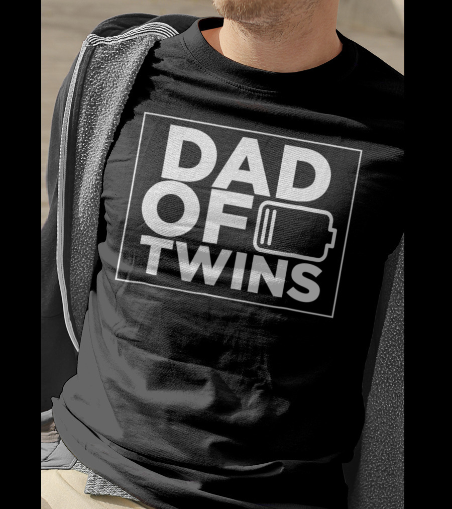 Dad Of Twins Low Battery T-Shirt