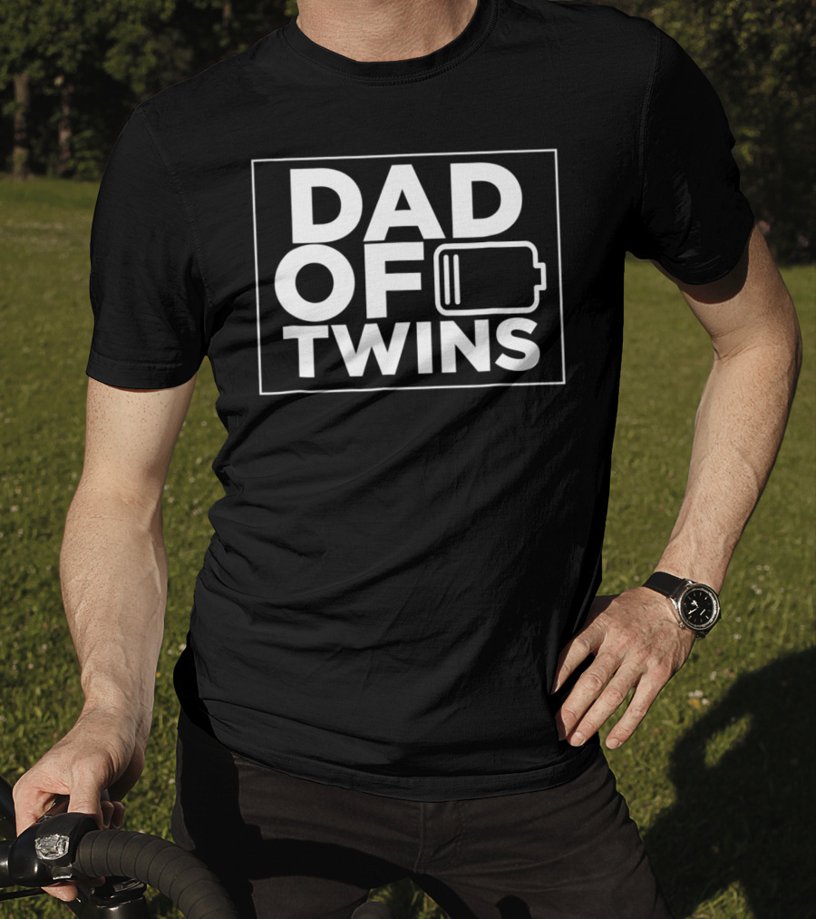 Dad Of Twins Low Battery T-Shirt