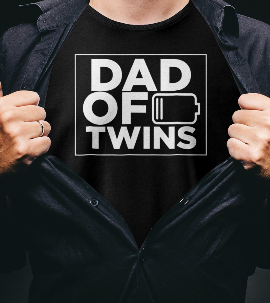 Dad Of Twins Low Battery T-Shirt
