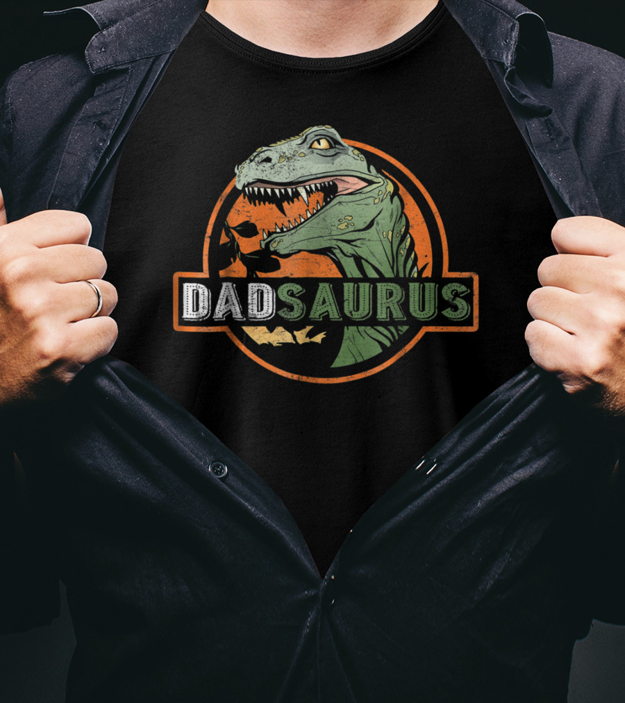 Dadsaurus Funny Rex Dad Saurus Dinosaur Men69 Jurassic Park T-Shirt