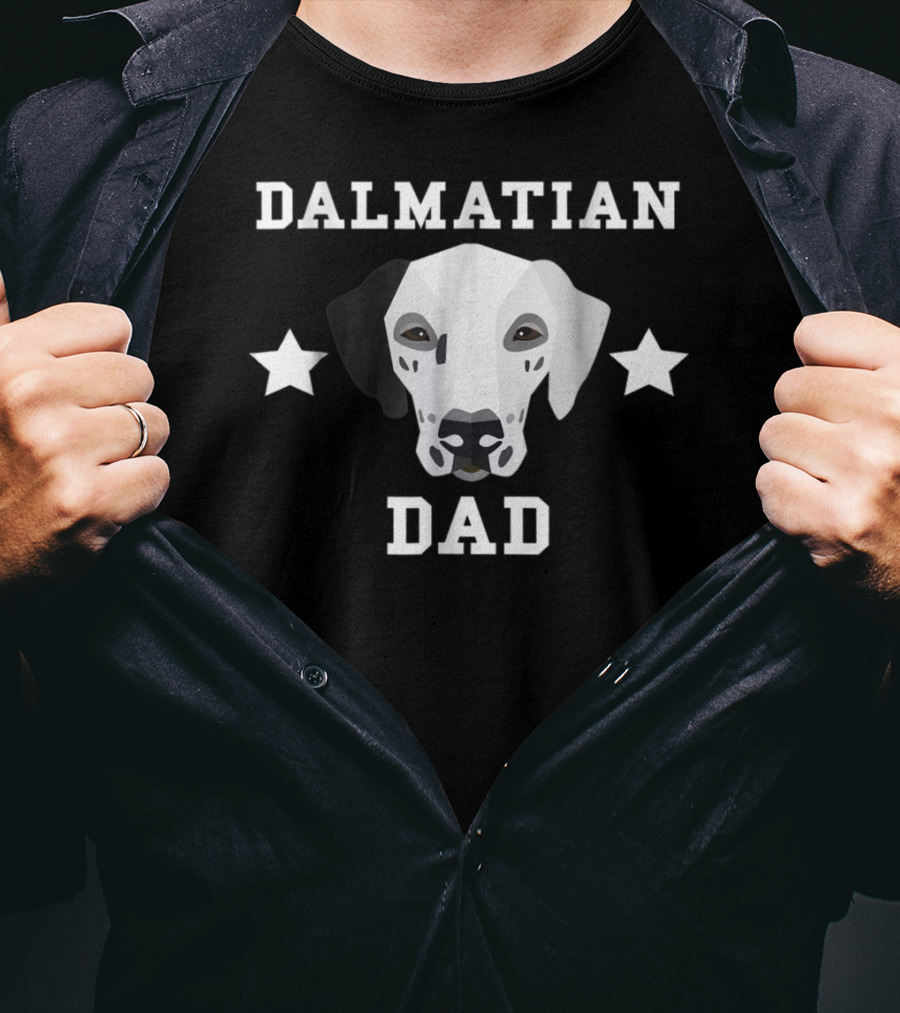 Dalmatian Dad Dog Owner Mens Dalmatian Dad With Stars T-Shirt