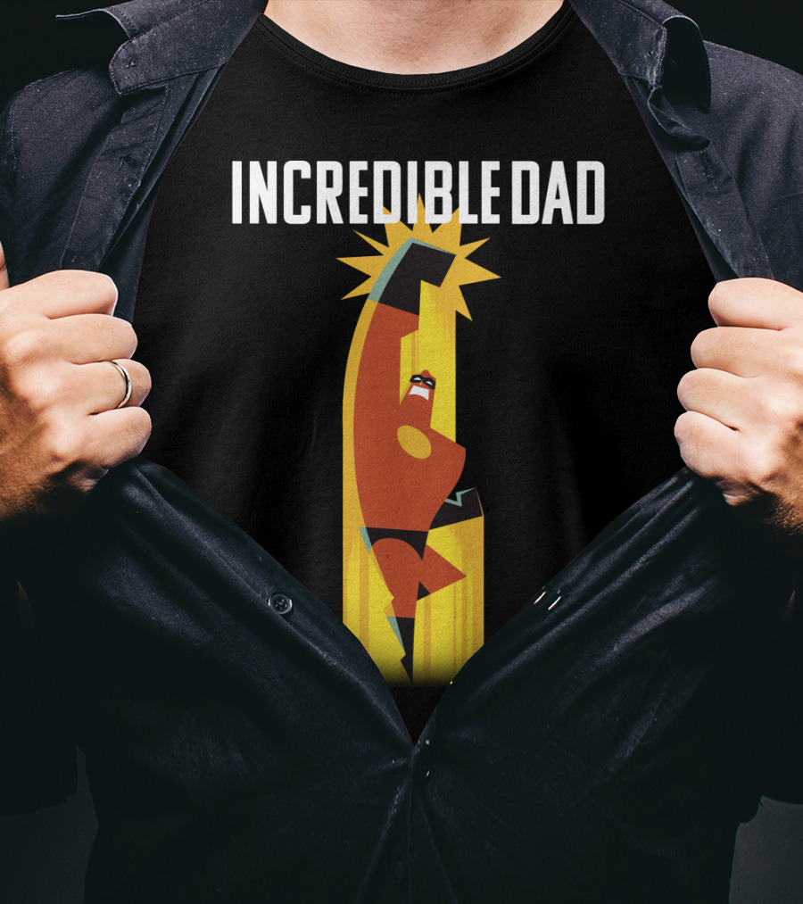 Incredible Dad Disney Pixar Incredibles 2 Dad Powers Superhero Action T-Shirt