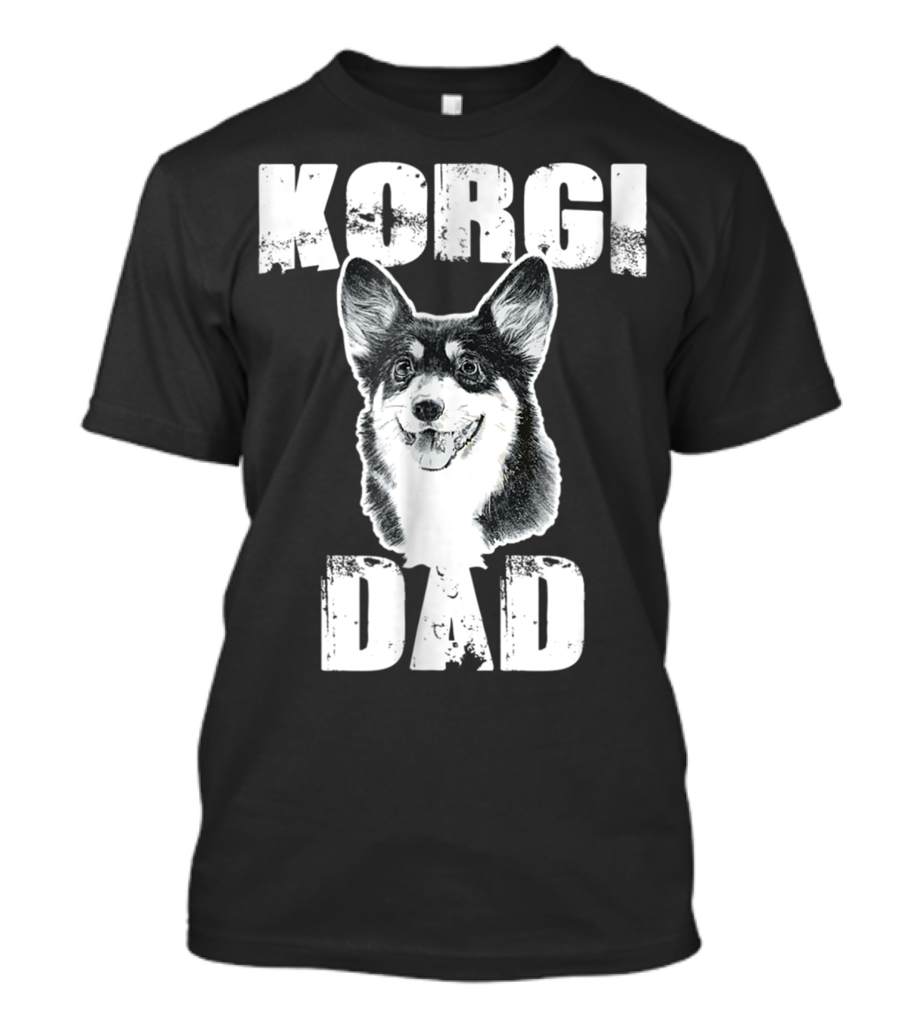 Korgi Dad Black White Fur Father Of Pup 15 T-Shirt