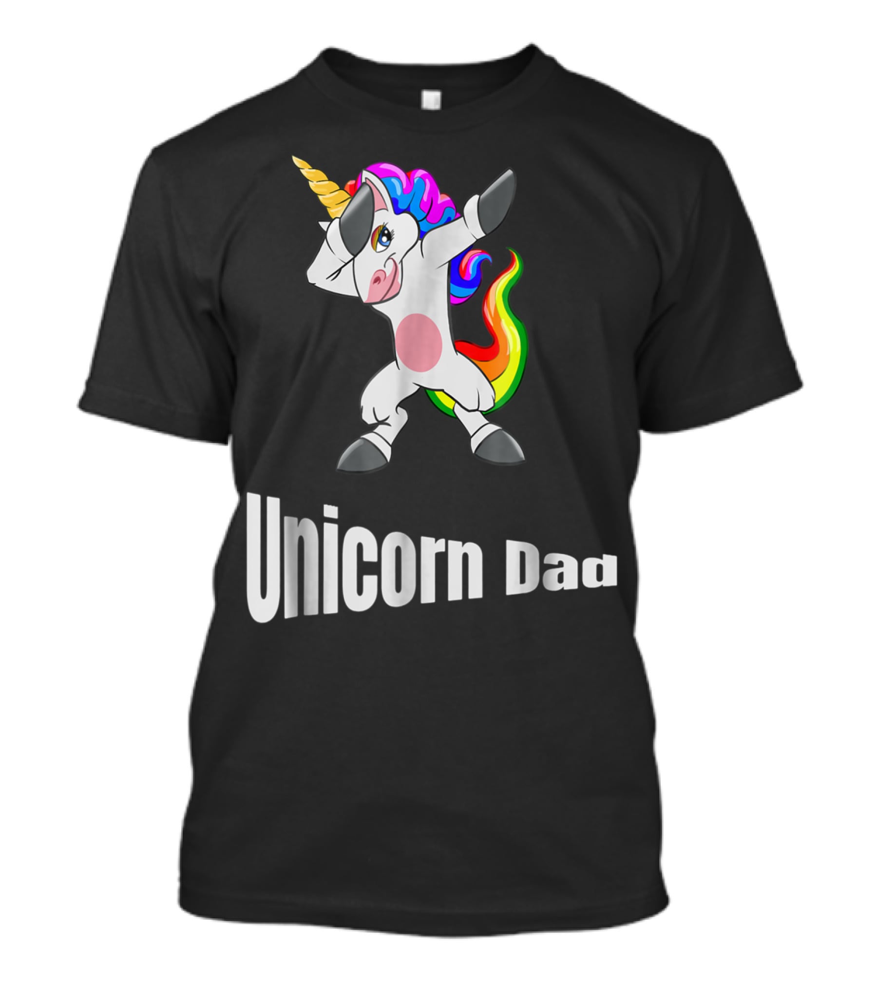 Dabbing Unicorn Dad Rainbow Birthday T-Shirt