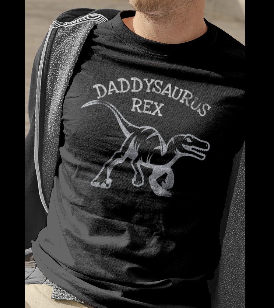 Daddysaurus Rex Dad Dino Gender Reveal Pregnancy Announcement T-Shirt