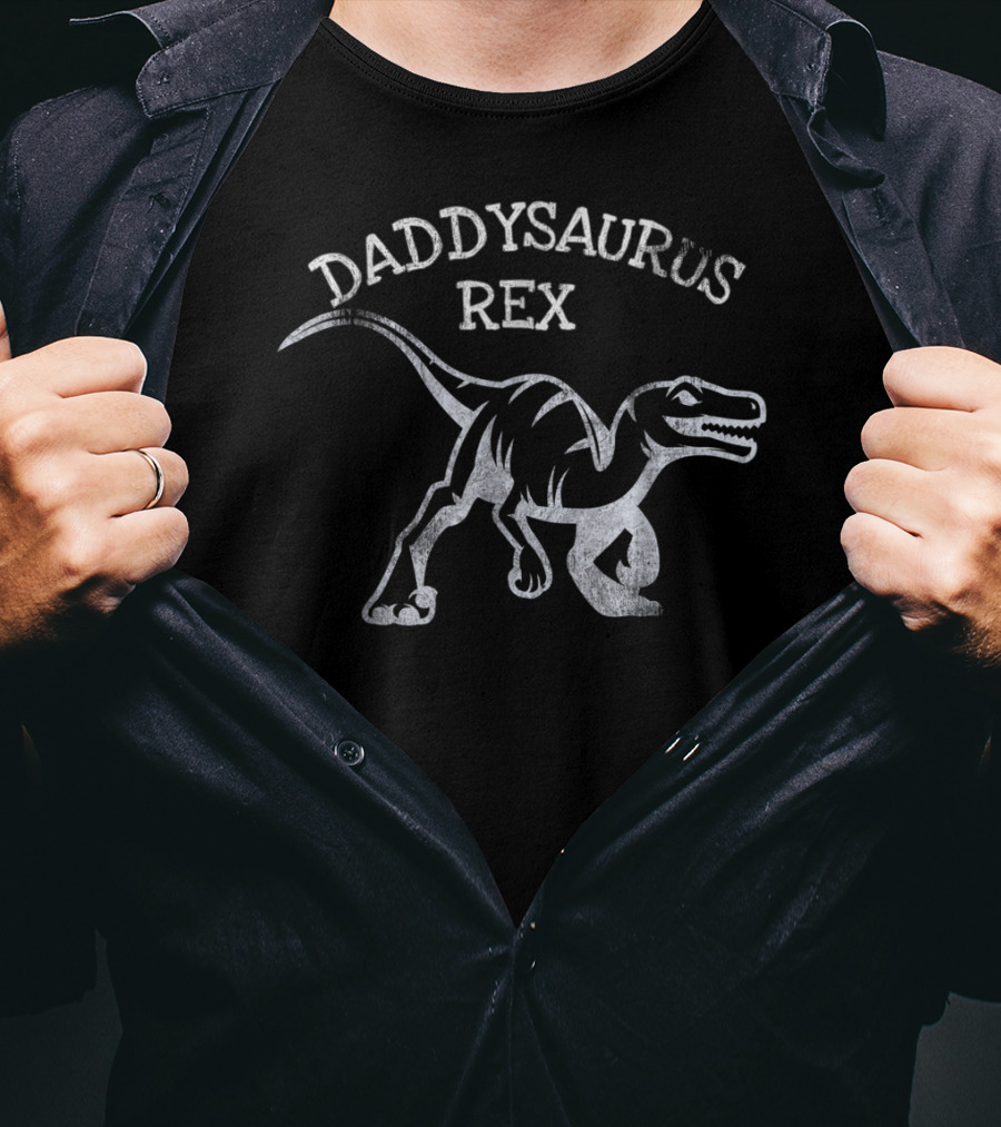 Daddysaurus Rex Dad Dino Gender Reveal Pregnancy Announcement T-Shirt