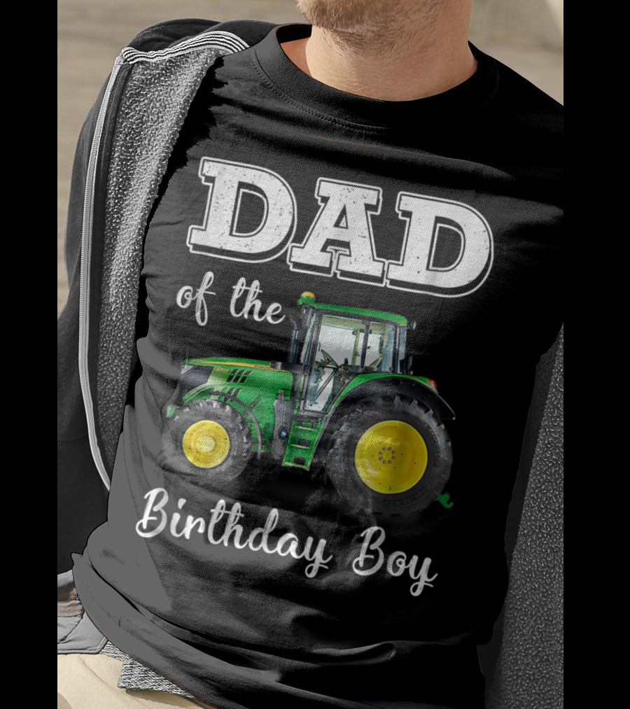 Dad Of The Birthday Boy Tractor T-Shirt