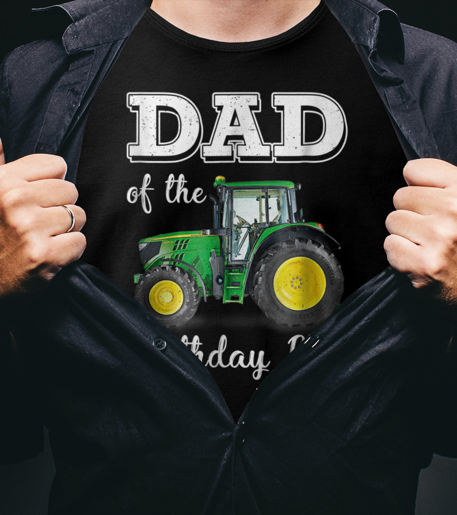 Dad Of The Birthday Boy Tractor T-Shirt