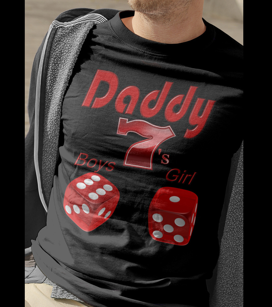 Daddy 7 Boys 1 Girl Red Dice Vegas T-Shirt