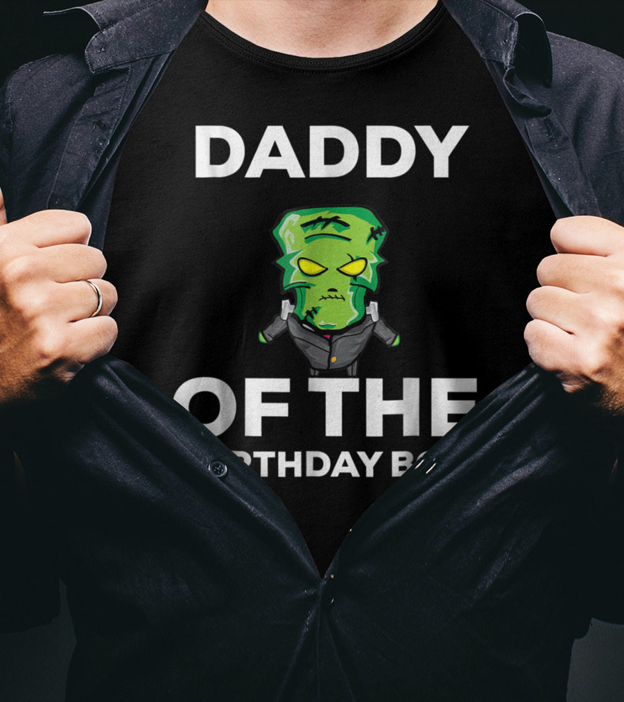 Daddy Of The Birthday Boy Frankenstein Horror T-Shirt