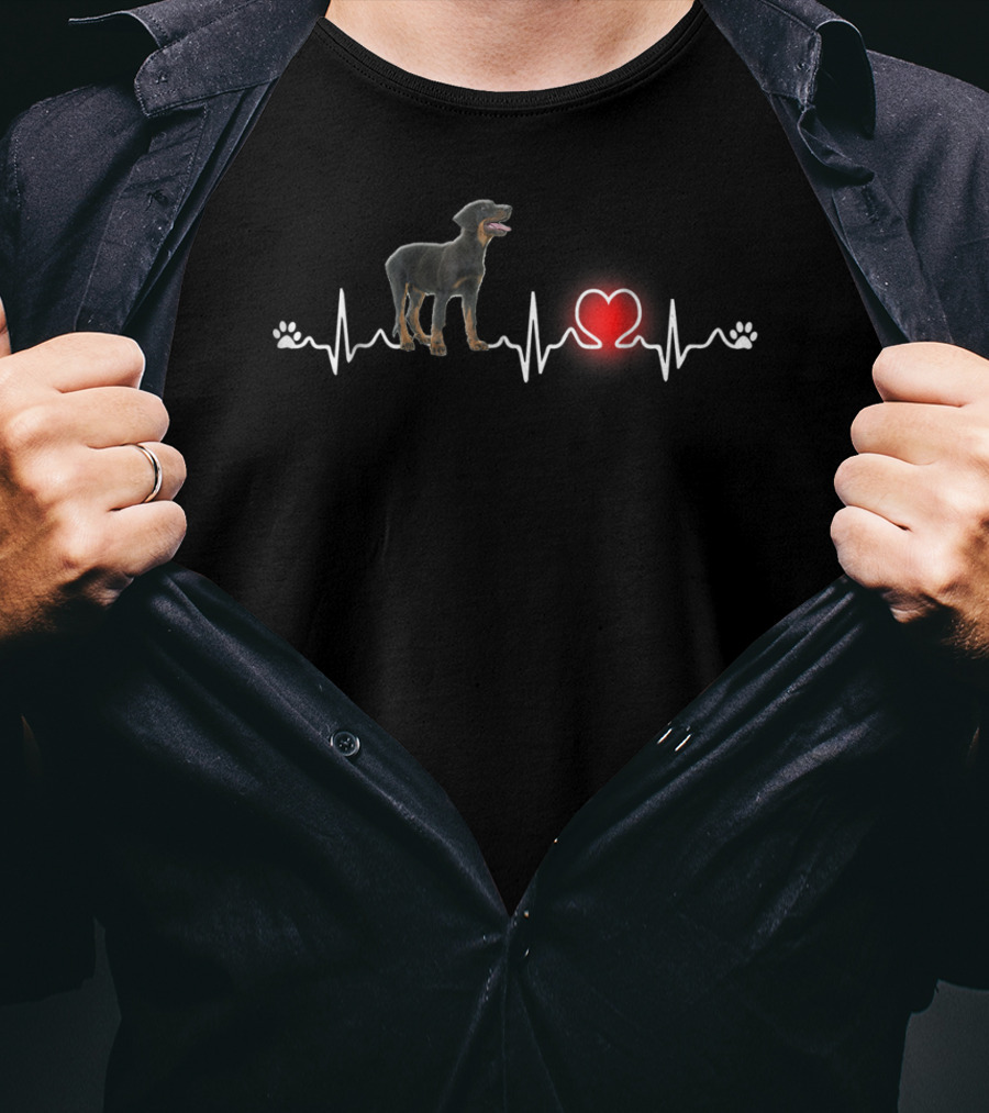 Beauceron Heartbeat Pawprint Love T-Shirt