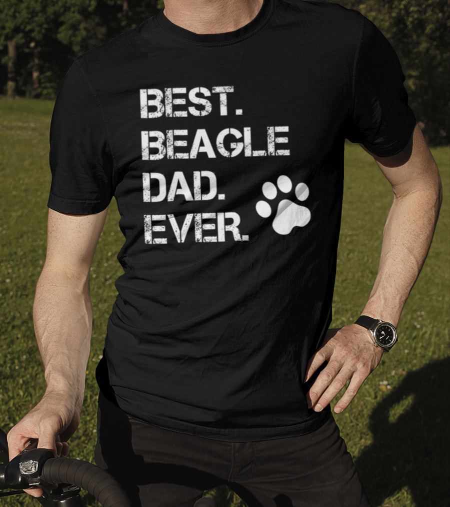 Best Beagle Dad Ever Dog Animal Lover Paw Prints T-Shirt
