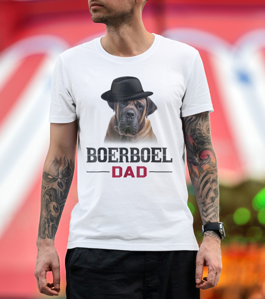 Boerboel Dad Hat Wearing Dog Lovers T-Shirt