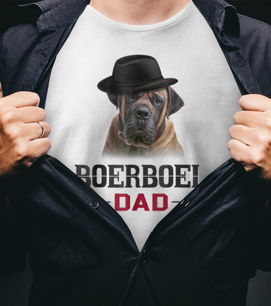 Boerboel Dad Hat Wearing Dog Lovers T-Shirt