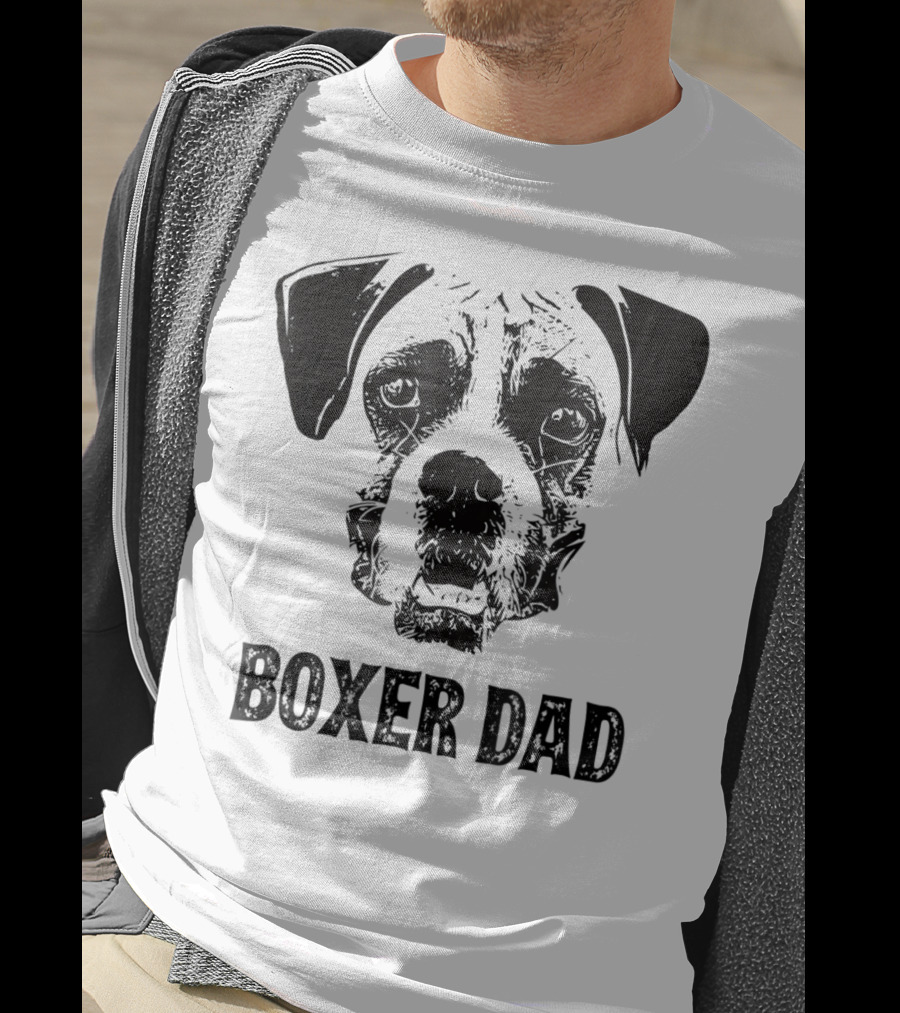 Boxer Dog Dad Boxer Dad Face T-Shirt
