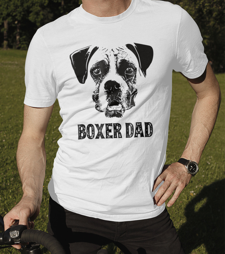 Boxer Dog Dad Boxer Dad Face T-Shirt