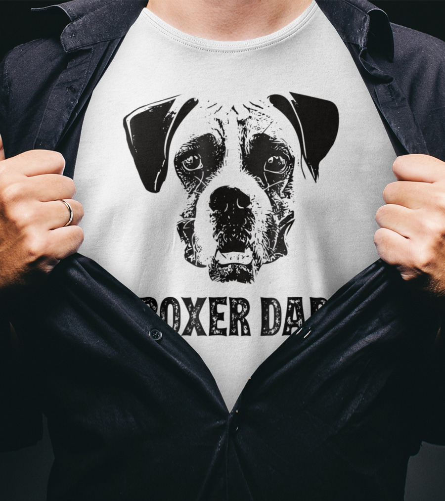 Boxer Dog Dad Boxer Dad Face T-Shirt