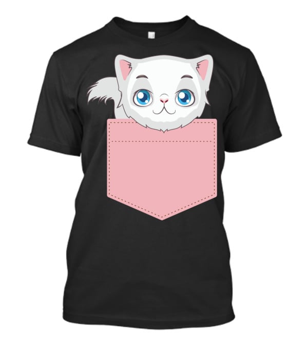 Cat In Pocket For Cat Mom Cat Dad And Cat Lovers Cute Kitty T-Shirt