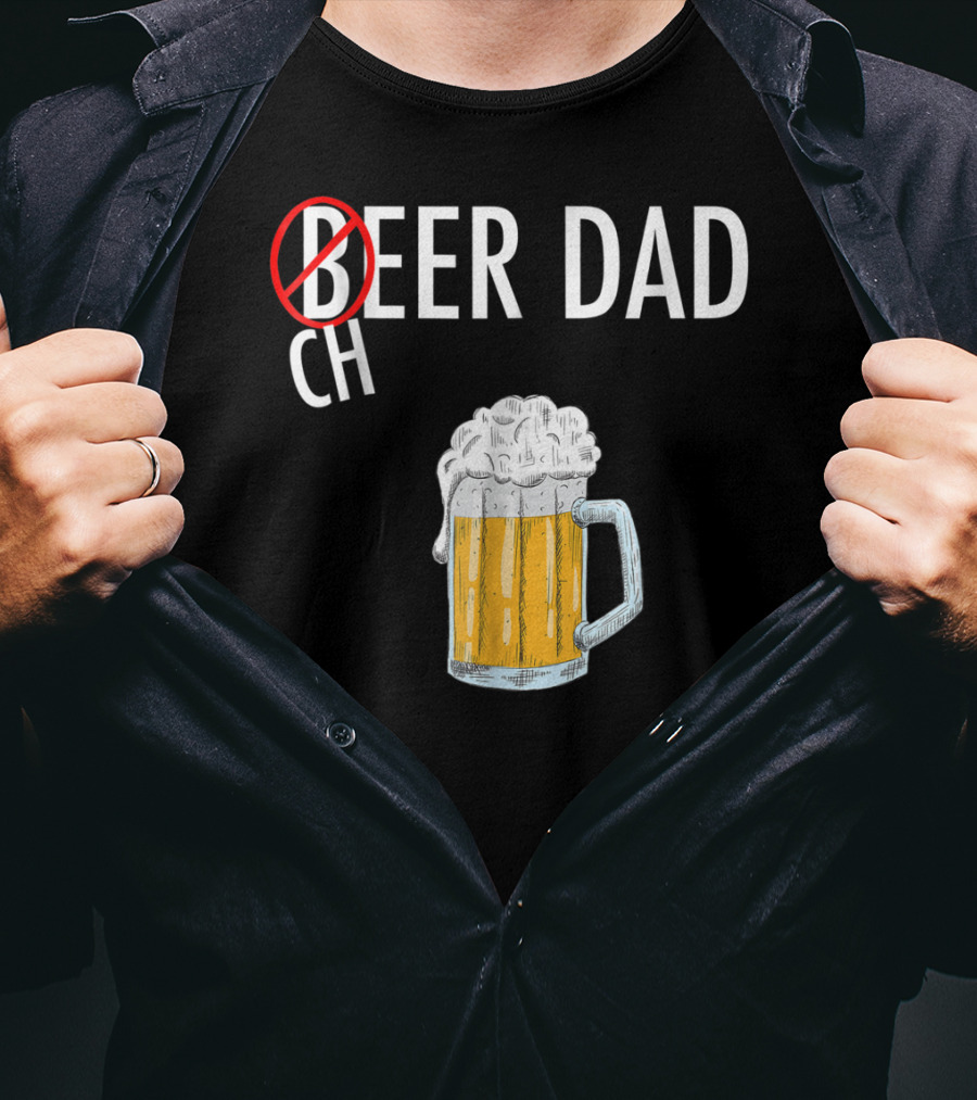 Cheer Dad Beer Cheerleader Father Family Funny T-Shirt
