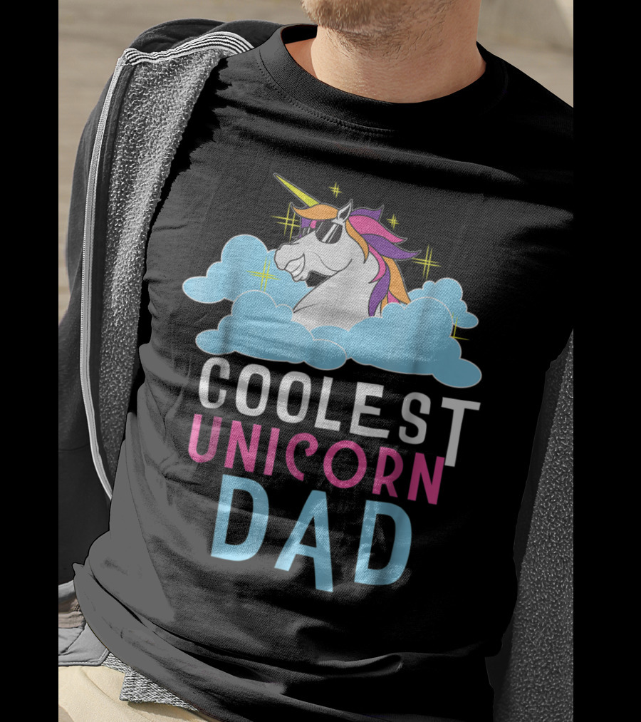 Coolest Unicorn Dad Father Parent Magical T-Shirt