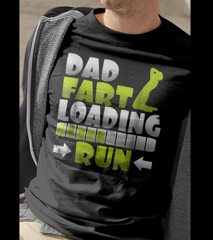 Dad Fart Loading Run Progress Bar Silhouette Arrows T-Shirt