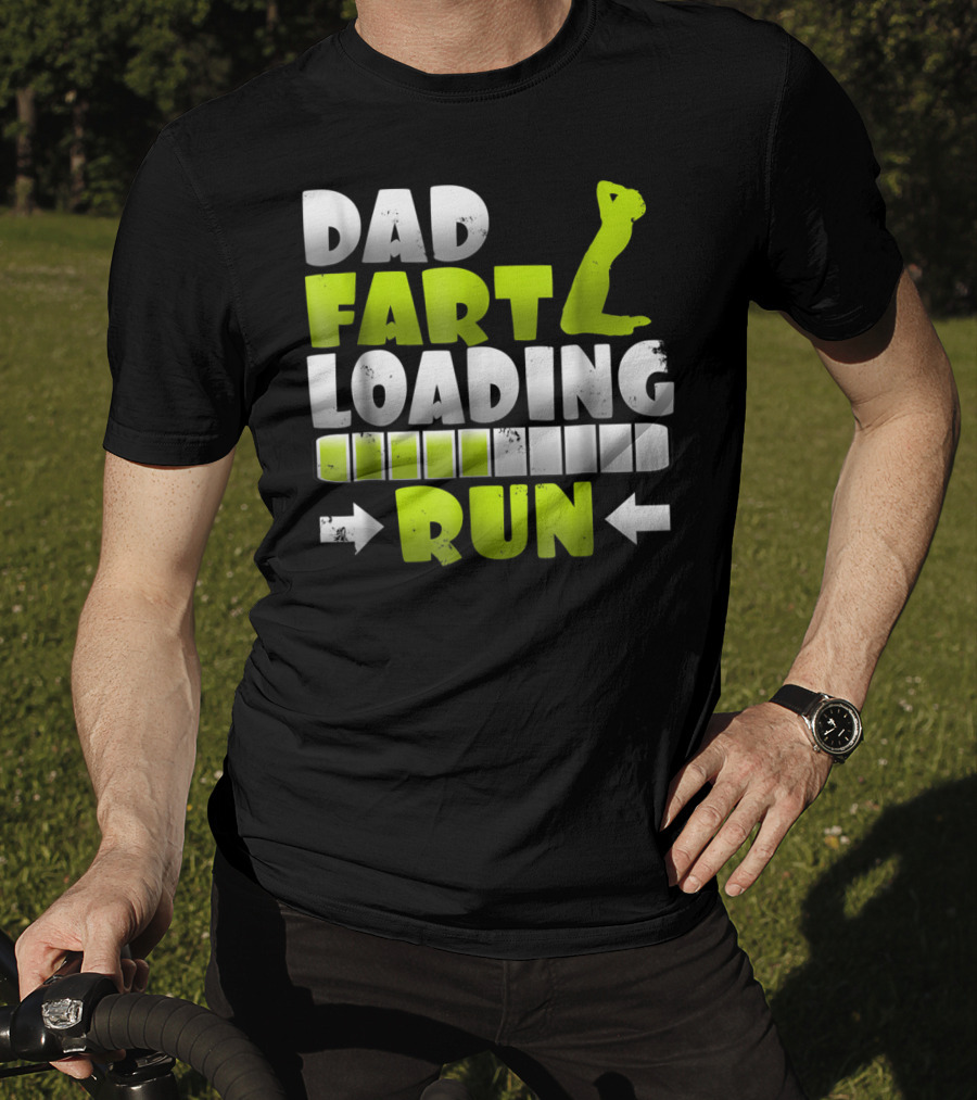 Dad Fart Loading Run Progress Bar Silhouette Arrows T-Shirt
