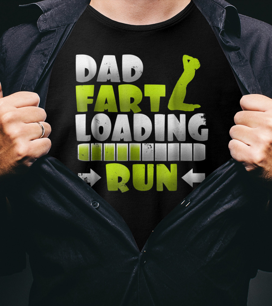 Dad Fart Loading Run Progress Bar Silhouette Arrows T-Shirt