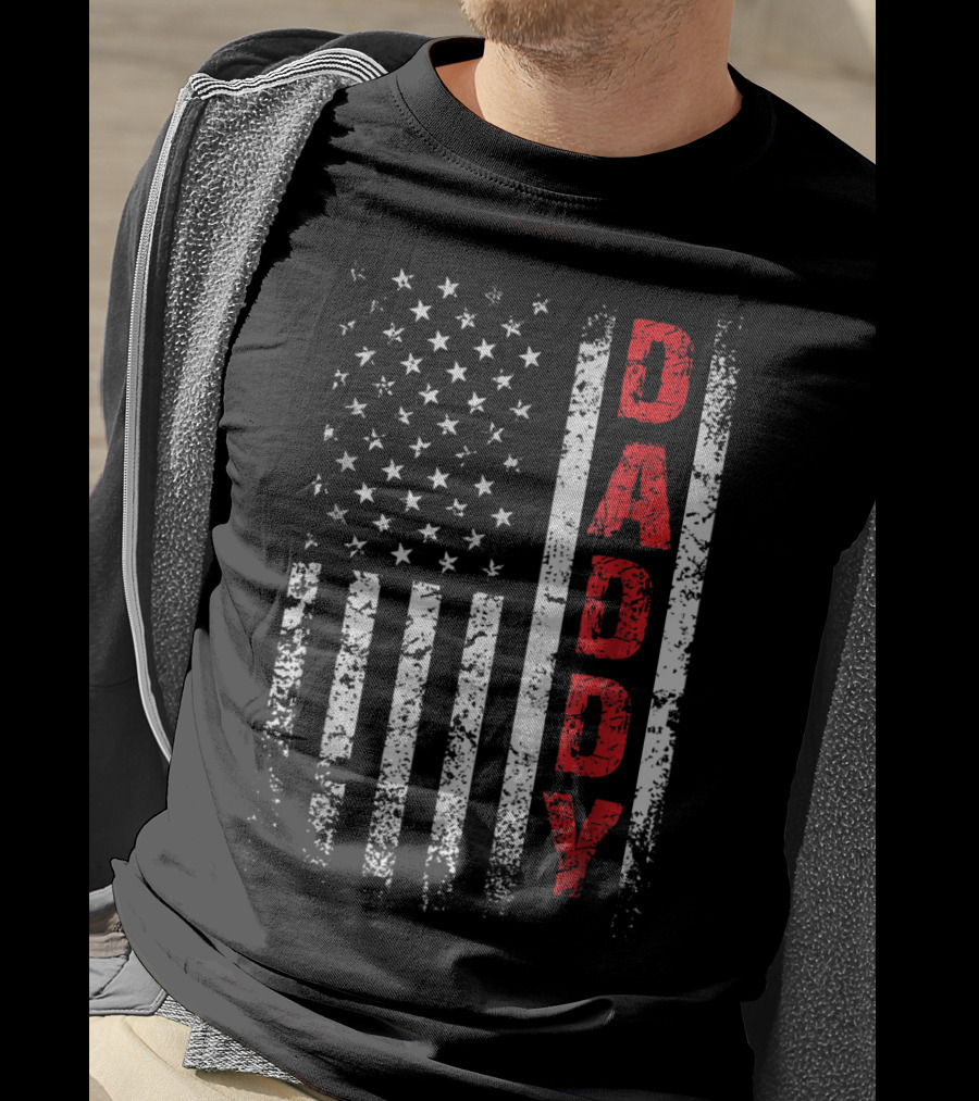 Daddy American Flag Patriotic Dad T-Shirt