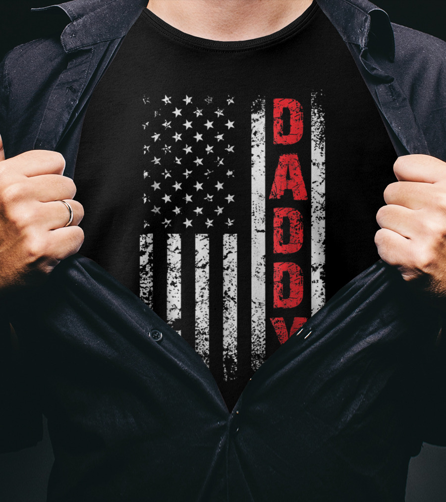 Daddy American Flag Patriotic Dad T-Shirt