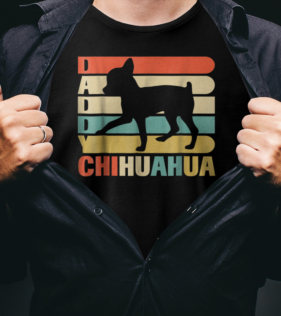Daddy Chihuahua Vintage Love Dog80 Retro T-Shirt