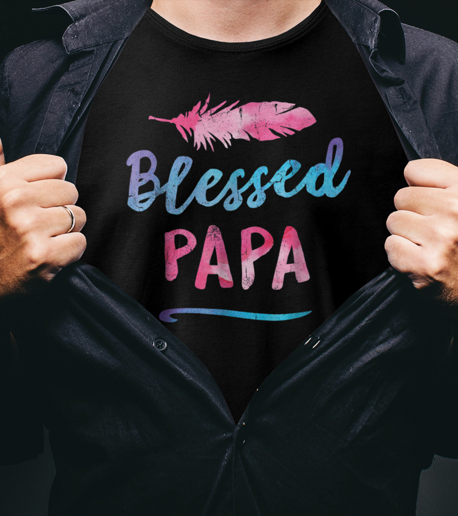 Blessed Papa Feather T-Shirt