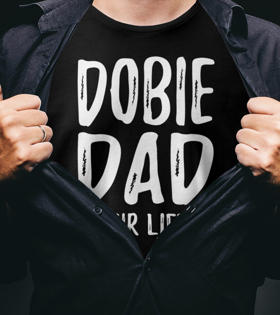 Dobie Dad Fur Life Funny Doberman Paws T-Shirt