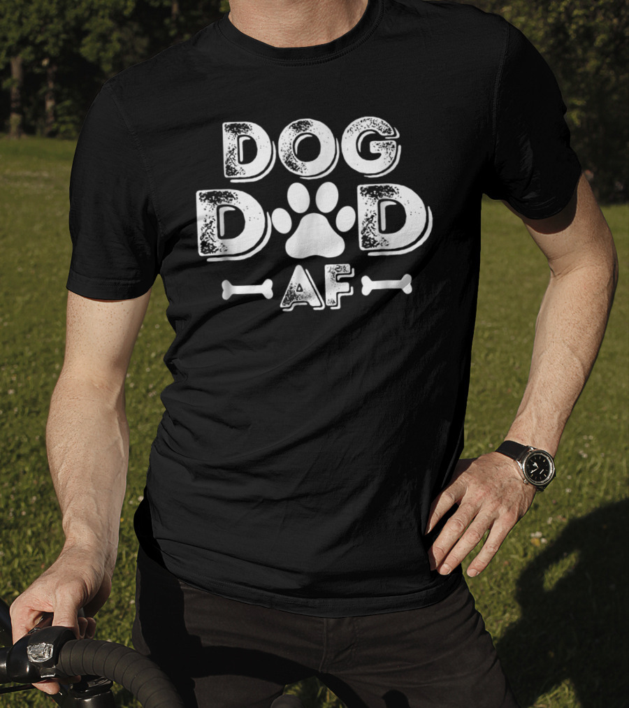 Dog Dad AF Paw Print Bone Graphic Dog Lover Dog Daddy T-Shirt