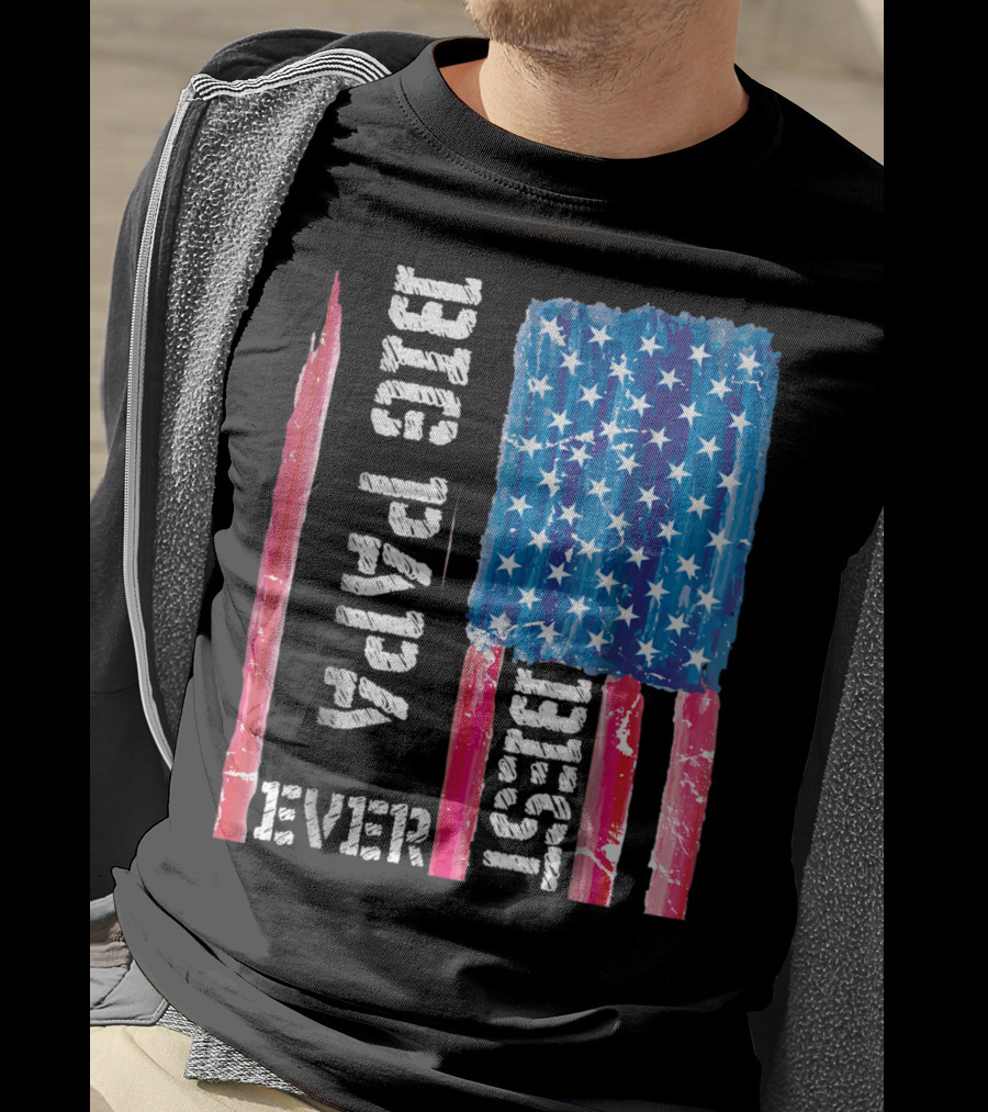 Best Big Papa Ever Distressed American Flag T-Shirt