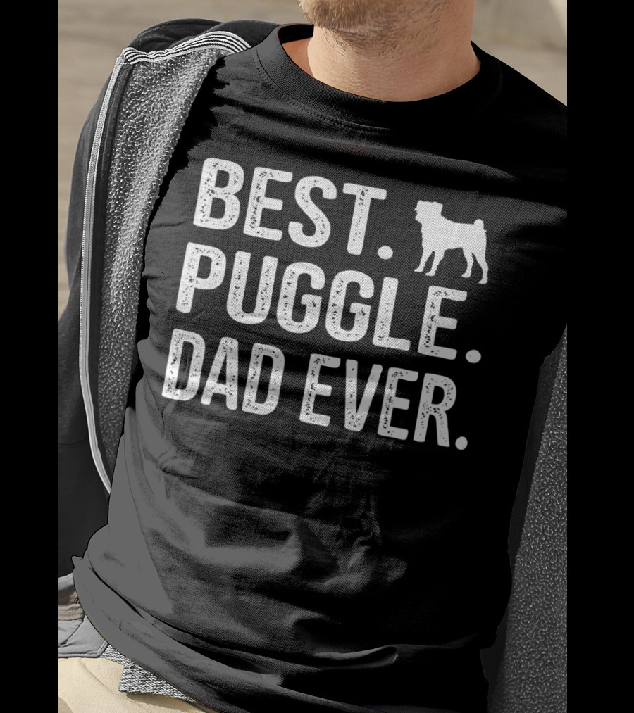 Best Puggle Dad Ever With Dog T-Shirt