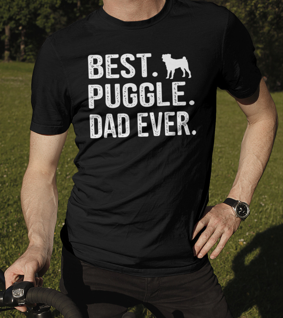 Best Puggle Dad Ever With Dog T-Shirt