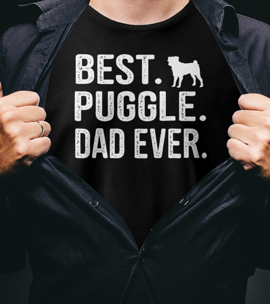 Best Puggle Dad Ever With Dog T-Shirt