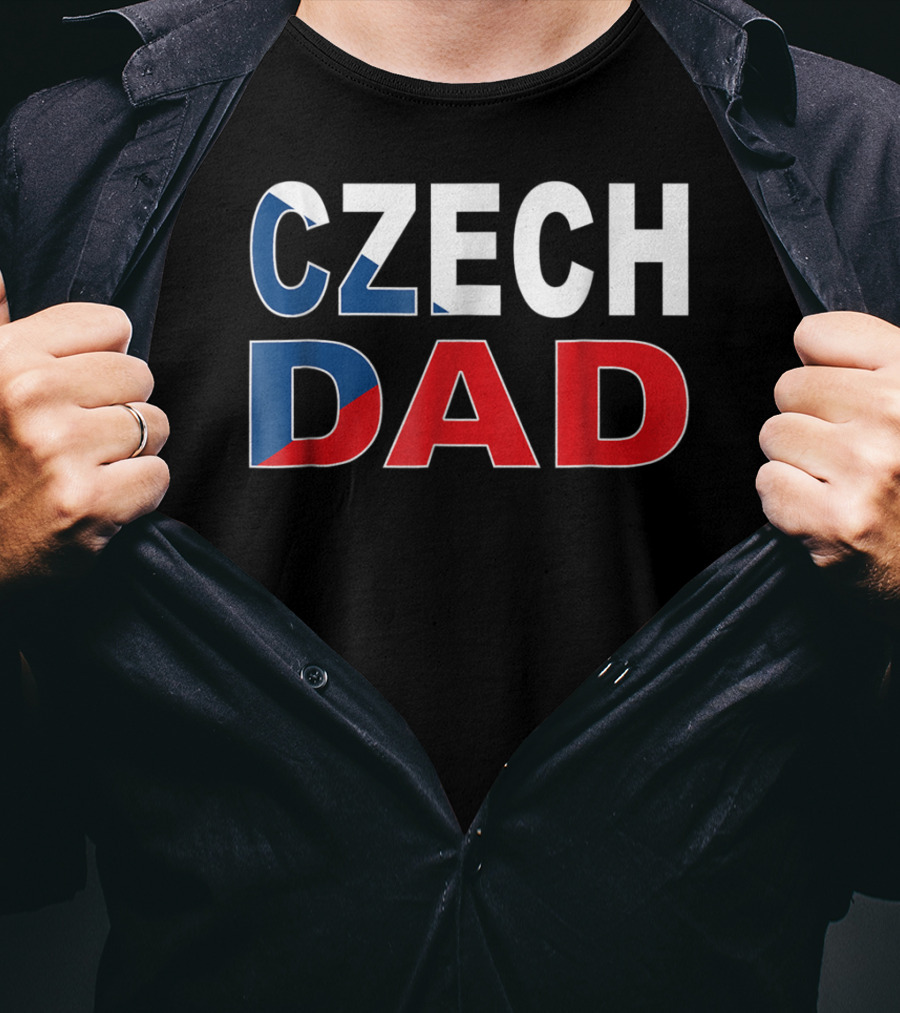Czech Dad Czechoslovakian Flag Colors T-Shirt