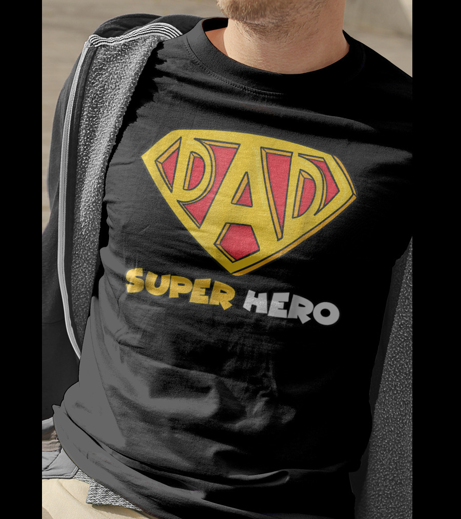 DAD Superhero Iconic Symbol Bold Text Superman T-Shirt
